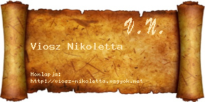 Viosz Nikoletta névjegykártya